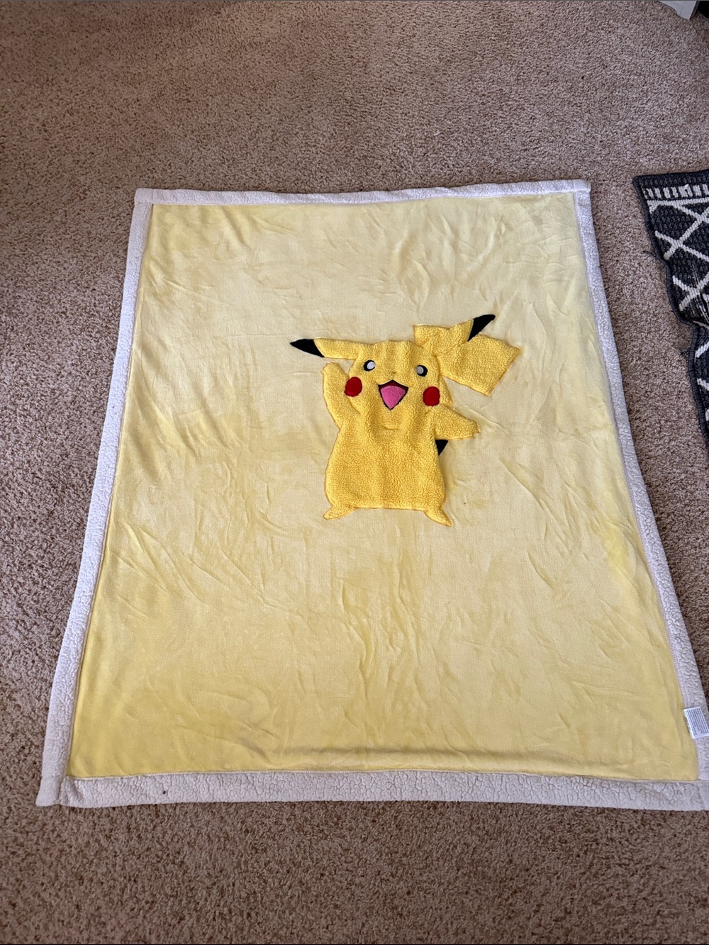 Pikachu Yellow Plush Blanket